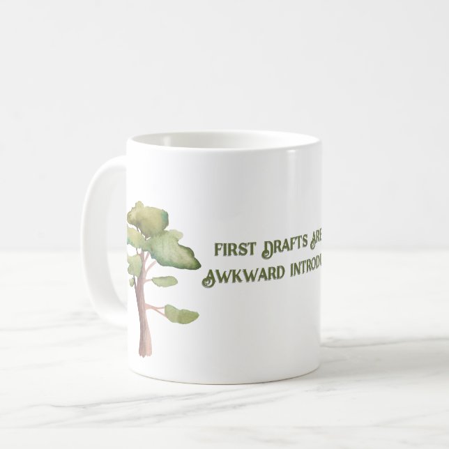 Caneca de Café Primeiras Versões Para Escritores (Frente Esquerda)