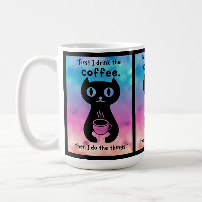 Caneca De Café Primeiro bebo café, depois faço esta coisa (Esquerda)