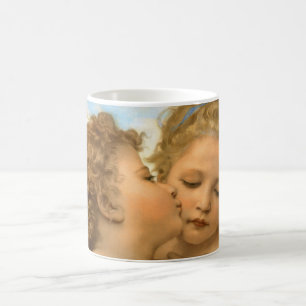 Caneca De Café Primeiro Beijo (detalhe do anjo) de Bouguereau