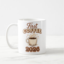 Caneca De Café Primeiro Café de 2026 – Presente para Amantes de C