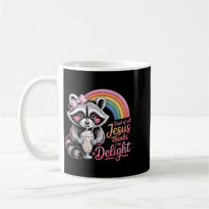 Caneca De Café Primeiro De Jesus Acha Um Delícia Funny Raccoon Me