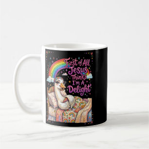 Caneca De Café Primeiro De Jesus Acha Um Delícia Meme De Ganso En