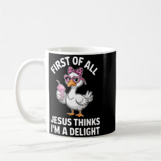 Caneca De Café Primeiro De Jesus Acha Um Ganso Encantador Arte Di