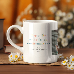 Caneca De Café Primeiro Dia das Mães   3 Colagem de Fotos