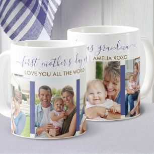 Caneca De Café Primeiro Dia das Mães como Avó 4 Foto Íris Azul