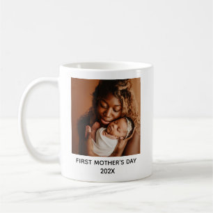 Caneca De Café Primeiro Dia das Mães Personalizado para Mãe Novat