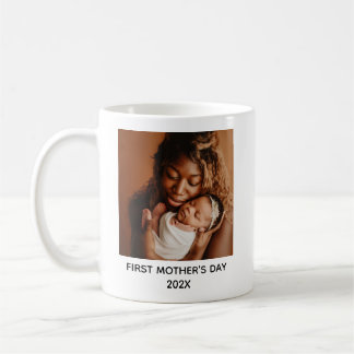 Caneca De Café Primeiro Dia das Mães Personalizado para Mãe Novat