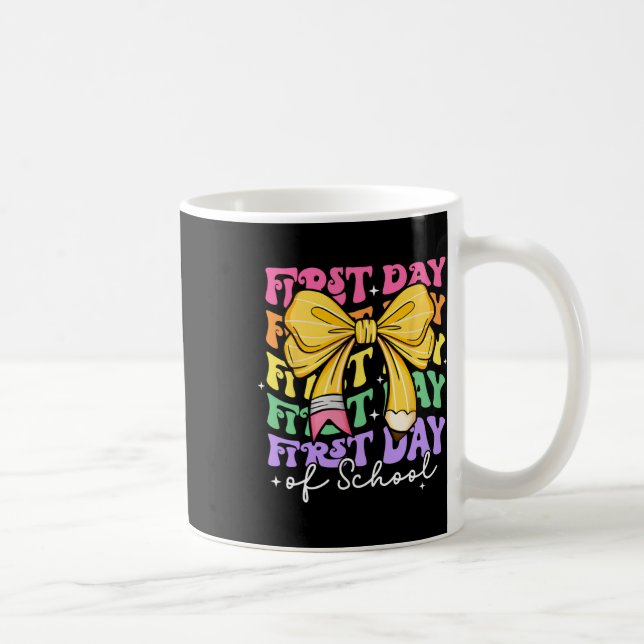 Caneca De Café Primeiro Dia De Aula Professores Lápis Arco De Vol (Direita)