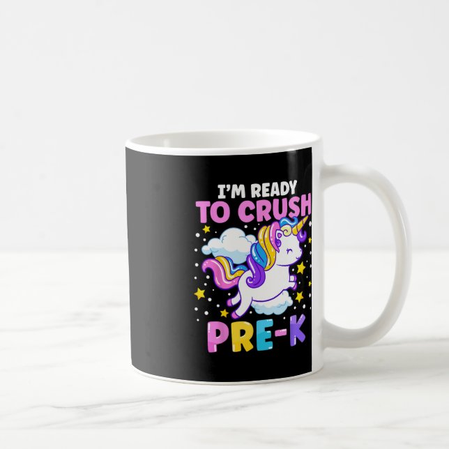 Caneca De Café Primeiro dia de pré-escola Estou pronto para esmag (Direita)
