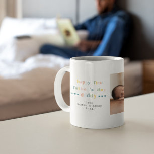 Caneca De Café Primeiro Dia dos Pais 3 Colagem de Fotos