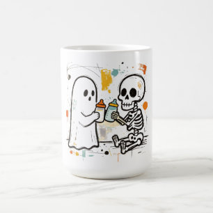 Caneca De Café Primeiro Halloween do Bebê Fantasma Esqueleto