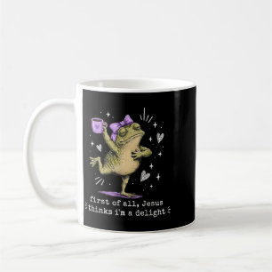 Caneca De Café Primeiro Jesus Acha Um Delícia Sapo Meme Arte