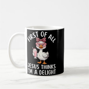 Caneca De Café Primeiro Jesus Acha Um Delicioso Design De Ganso 1