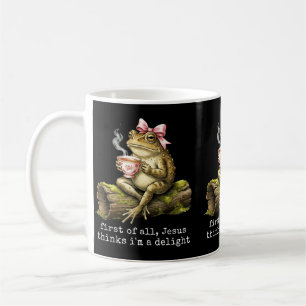 Caneca De Café Primeiro Jesus Acha Uma Delícia Meme de Rã Engraça