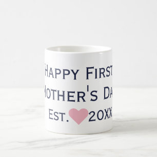 Caneca De Café Primeiro Marinho de Dia de as mães e Mug Rosa