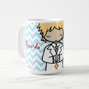Caneca De Café Primeiro menino adorável do louro do comunhão