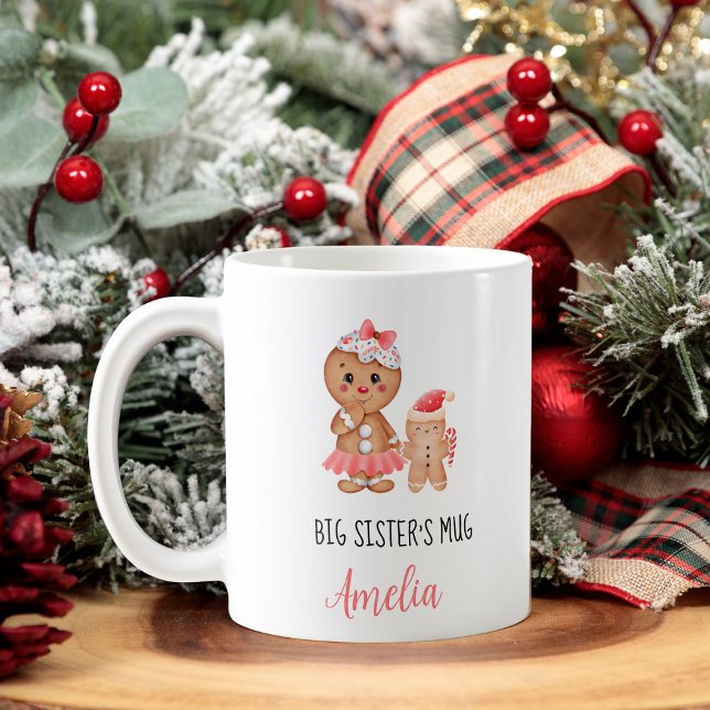 Caneca De Café Primeiro Natal como Grande Irmã Rosa Pia Pão-Rosa (Criador carregado)