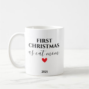 Caneca De Café Primeiro Natal como Mãe de Gato Personalizado Feri