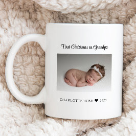 Caneca De Café Primeiro Natal como Vovô Nova Foto para Bebê