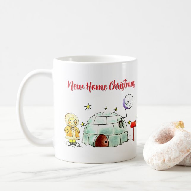 Caneca De Café Primeiro Natal na Minha Nova Casa (Com Donut)