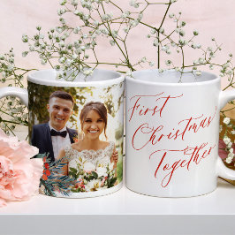 Caneca De Café Primeiro Natal recém-casados nomes de fotos de cas