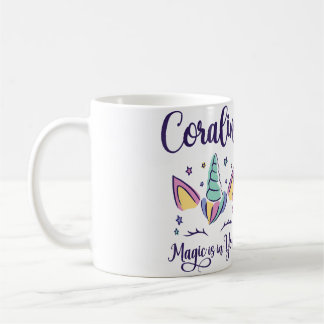 Caneca De Café Primeiro Nome Coraline Personalizado Magia Está Em