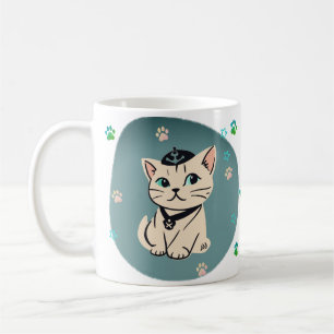 Caneca De Café Primeiro Oficial Presente Amante de Gato Travesso