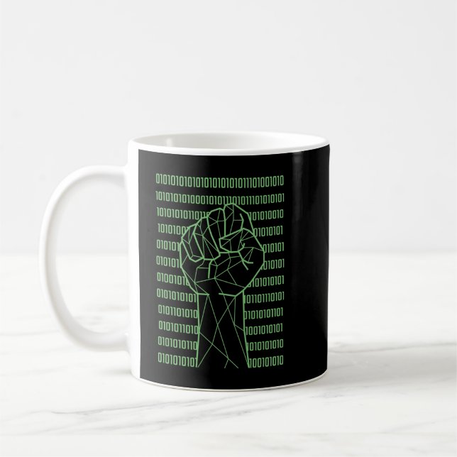 Caneca De Café Primeiro programador de código binário (Esquerda)