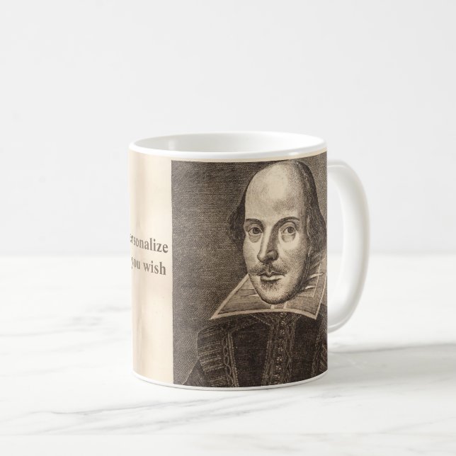 Caneca De Café Primeiro retrato in-folio de Shakespeare - com Ben (Frente Esquerda)