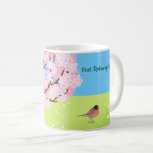 Caneca De Café Primeiro Robin da Primavera