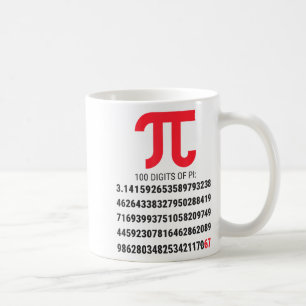 Caneca De Café Primeiros 100 Dígitos De Pi 67 Nerds Geeks Profess