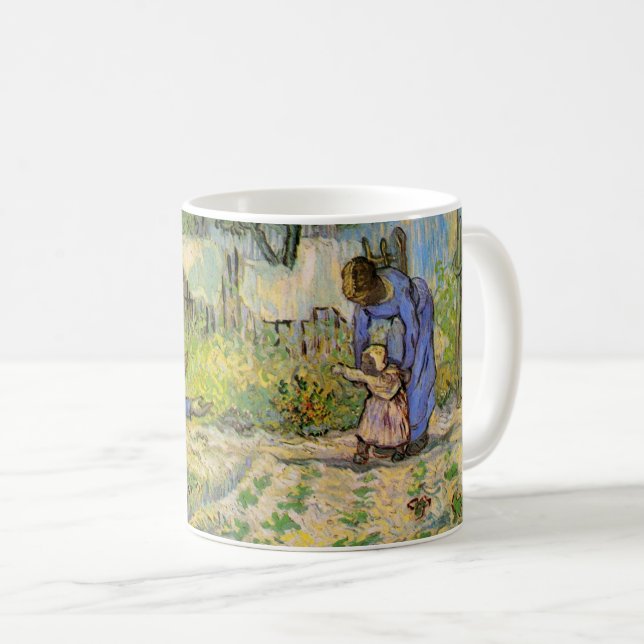 Caneca De Café Primeiros passos (após Millet) de Vincent van Gogh (Frente Esquerda)