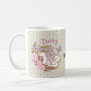 Caneca De Café Primeiros Sapatos de Menina Bebê
