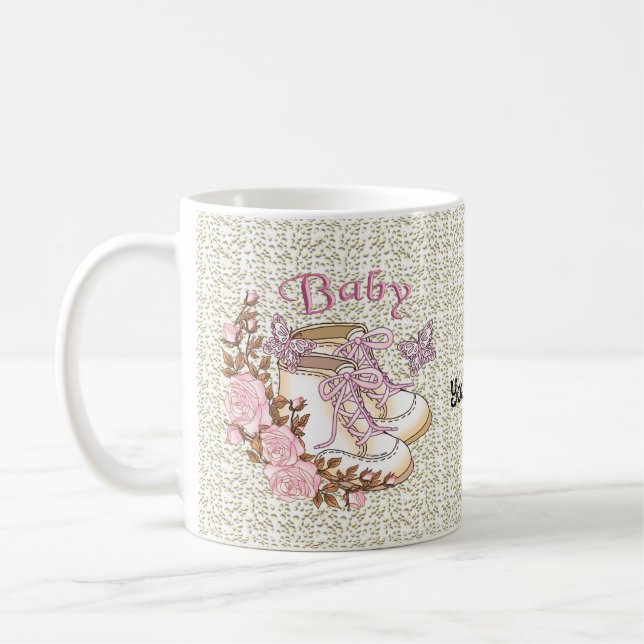 Caneca De Café Primeiros Sapatos de Menina Bebê (Esquerda)