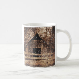 Caneca De Café Primerce de inverno no campo da neve rural