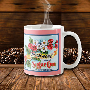 Caneca De Café Primrose Flowers Vintage Crate Art