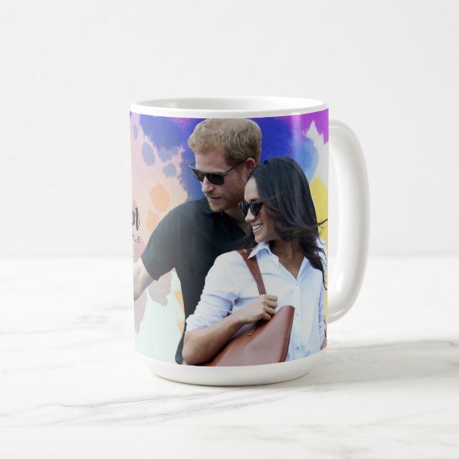 Caneca De Café Prince Harry & Meghan Markle (Frente Esquerda)