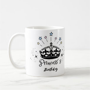 Caneca De Café Princesa Aniversário - Vintage Minimalist Retro Cr