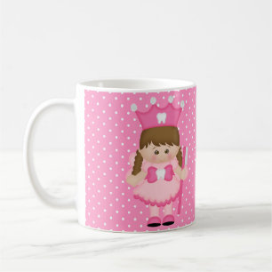 Caneca De Café Princesa bonito Ponto da zebra dental da fada de