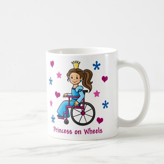 Caneca De Café Princesa da cadeira de rodas (Direita)