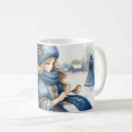 Caneca De Café Princesa da Fantasia de Inverno em uma Terra de Co