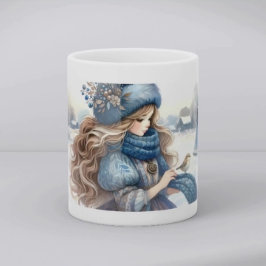 Caneca De Café Princesa da Fantasia de Inverno em uma Terra de Co