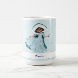 Caneca De Café Princesa de Natal Encantada Meninas Neves Flocos