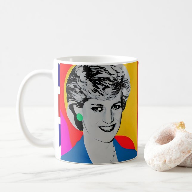 Caneca De Café Princesa Diana Pop Art Mug (Com Donut)
