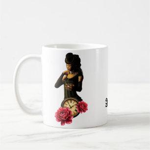Caneca De Café Princesa dos Relógios – Guardiã das Horas ao Luar.