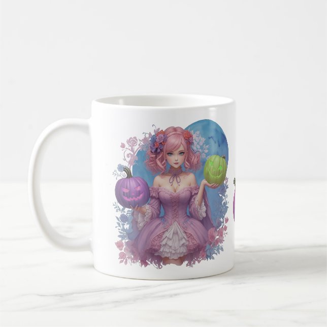 Caneca De Café Princesa Halloween em tons pastel (Esquerda)