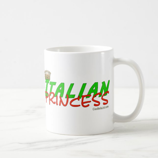 Caneca De Café Princesa italiana Com Coroa (Direita)