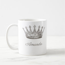 Caneca De Café Princesa Personalizada Coroa Tiara