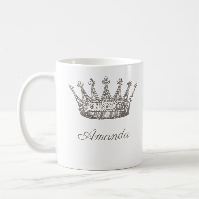 Caneca De Café Princesa Personalizada Coroa Tiara (Esquerda)