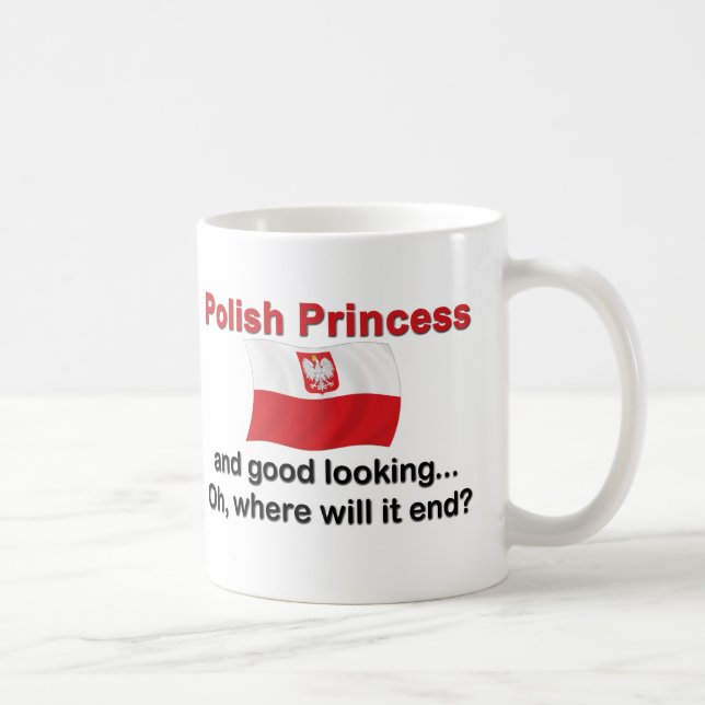 Caneca De Café Princesa polonesa bonita (Direita)